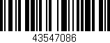 Código de barras (EAN, GTIN, SKU, ISBN): '43547086'