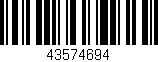 Código de barras (EAN, GTIN, SKU, ISBN): '43574694'