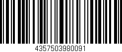Código de barras (EAN, GTIN, SKU, ISBN): '4357503980091'