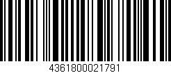 Código de barras (EAN, GTIN, SKU, ISBN): '4361800021791'