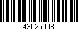 Código de barras (EAN, GTIN, SKU, ISBN): '43625998'