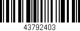 Código de barras (EAN, GTIN, SKU, ISBN): '43792403'