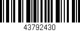 Código de barras (EAN, GTIN, SKU, ISBN): '43792430'
