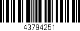 Código de barras (EAN, GTIN, SKU, ISBN): '43794251'