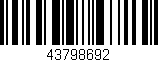 Código de barras (EAN, GTIN, SKU, ISBN): '43798692'