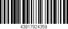 Código de barras (EAN, GTIN, SKU, ISBN): '43917924359'