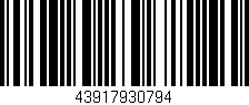Código de barras (EAN, GTIN, SKU, ISBN): '43917930794'