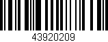 Código de barras (EAN, GTIN, SKU, ISBN): '43920209'