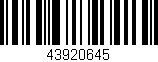 Código de barras (EAN, GTIN, SKU, ISBN): '43920645'