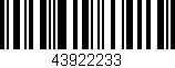 Código de barras (EAN, GTIN, SKU, ISBN): '43922233'