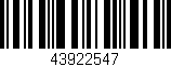 Código de barras (EAN, GTIN, SKU, ISBN): '43922547'