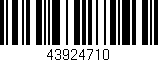 Código de barras (EAN, GTIN, SKU, ISBN): '43924710'