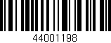 Código de barras (EAN, GTIN, SKU, ISBN): '44001198'