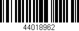 Código de barras (EAN, GTIN, SKU, ISBN): '44018962'
