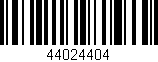 Código de barras (EAN, GTIN, SKU, ISBN): '44024404'