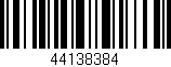 Código de barras (EAN, GTIN, SKU, ISBN): '44138384'