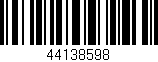 Código de barras (EAN, GTIN, SKU, ISBN): '44138598'