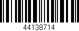 Código de barras (EAN, GTIN, SKU, ISBN): '44138714'