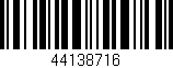 Código de barras (EAN, GTIN, SKU, ISBN): '44138716'
