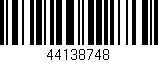 Código de barras (EAN, GTIN, SKU, ISBN): '44138748'