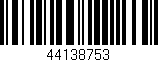 Código de barras (EAN, GTIN, SKU, ISBN): '44138753'
