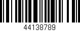 Código de barras (EAN, GTIN, SKU, ISBN): '44138789'