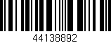 Código de barras (EAN, GTIN, SKU, ISBN): '44138892'
