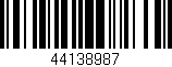 Código de barras (EAN, GTIN, SKU, ISBN): '44138987'