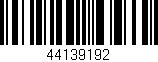 Código de barras (EAN, GTIN, SKU, ISBN): '44139192'
