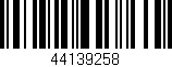 Código de barras (EAN, GTIN, SKU, ISBN): '44139258'