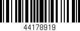 Código de barras (EAN, GTIN, SKU, ISBN): '44178919'