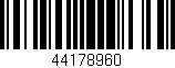 Código de barras (EAN, GTIN, SKU, ISBN): '44178960'