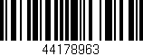 Código de barras (EAN, GTIN, SKU, ISBN): '44178963'