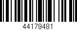 Código de barras (EAN, GTIN, SKU, ISBN): '44179481'