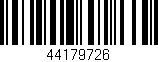 Código de barras (EAN, GTIN, SKU, ISBN): '44179726'