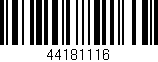 Código de barras (EAN, GTIN, SKU, ISBN): '44181116'