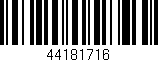 Código de barras (EAN, GTIN, SKU, ISBN): '44181716'