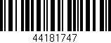 Código de barras (EAN, GTIN, SKU, ISBN): '44181747'
