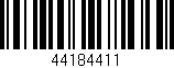 Código de barras (EAN, GTIN, SKU, ISBN): '44184411'