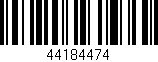 Código de barras (EAN, GTIN, SKU, ISBN): '44184474'
