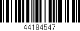 Código de barras (EAN, GTIN, SKU, ISBN): '44184547'