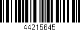 Código de barras (EAN, GTIN, SKU, ISBN): '44215645'