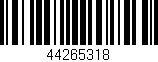 Código de barras (EAN, GTIN, SKU, ISBN): '44265318'