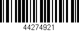 Código de barras (EAN, GTIN, SKU, ISBN): '44274921'