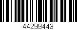 Código de barras (EAN, GTIN, SKU, ISBN): '44299443'