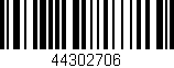 Código de barras (EAN, GTIN, SKU, ISBN): '44302706'