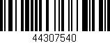 Código de barras (EAN, GTIN, SKU, ISBN): '44307540'