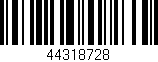 Código de barras (EAN, GTIN, SKU, ISBN): '44318728'