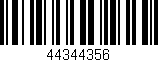 Código de barras (EAN, GTIN, SKU, ISBN): '44344356'