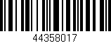 Código de barras (EAN, GTIN, SKU, ISBN): '44358017'